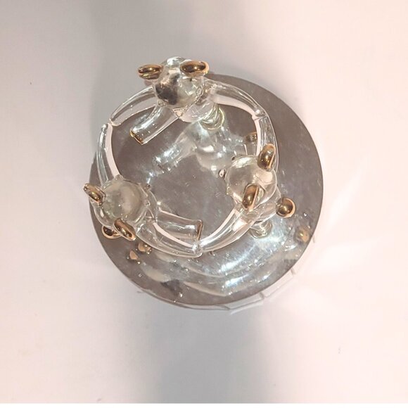 3 Dancing Bears Music Box Carousel. Crystal Mirrored Glass. - Picture 7 of 9